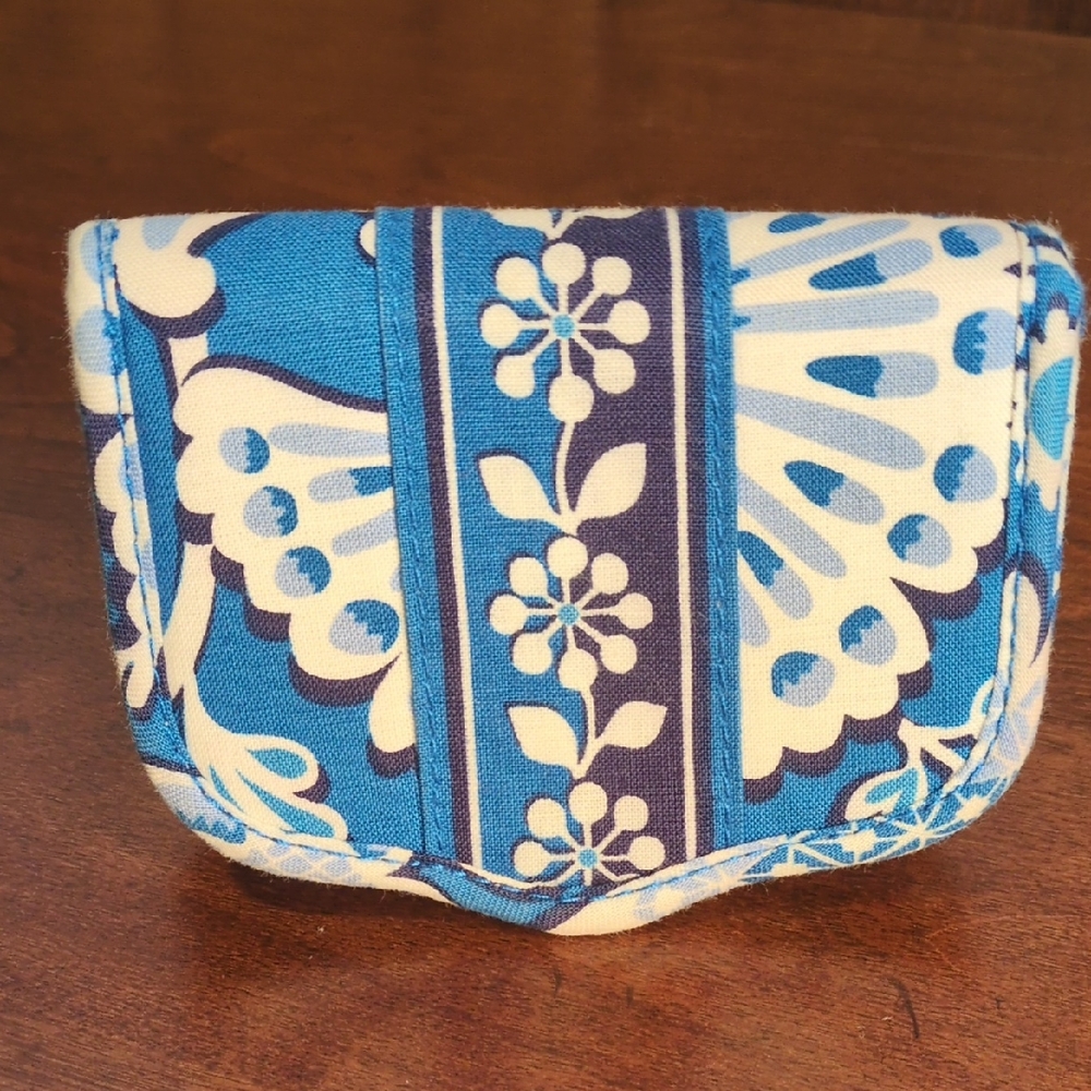 Vera Bradley Mini Bi-fold Wallet In Blue Lagoon; Retired